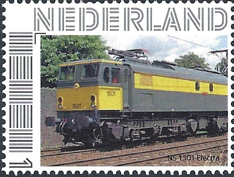 personalised stamp of The Netherlands with trains, trams, stations etc